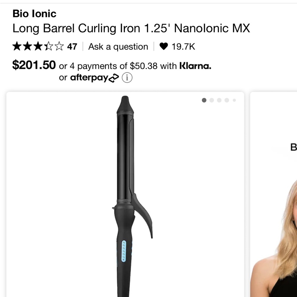 Bio Ionic Long Barrel Curling Iron 1.25' NanoIonic MX NEVER USED & IN BOX